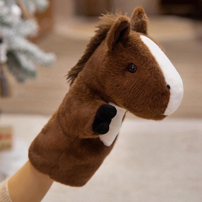 Cartoon Pony Hand Puppet Plush Toy - Interactive Parent-Child Cloth Doll