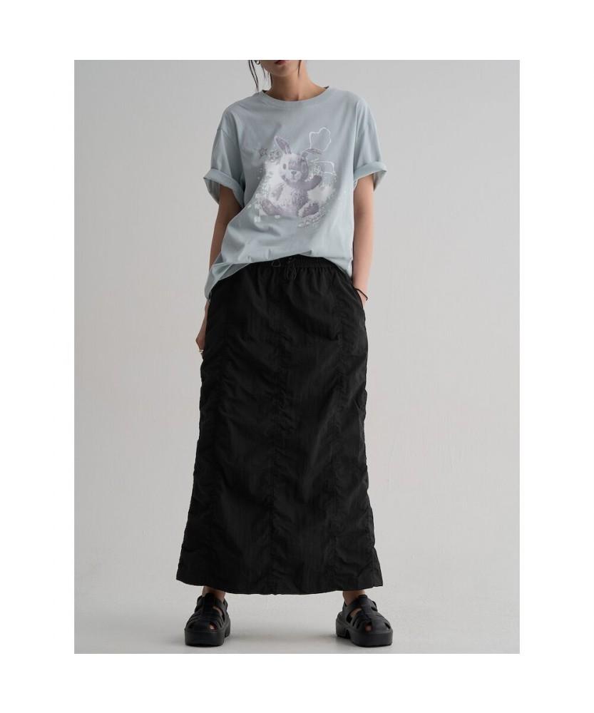 8SECONDS Puckered Maxi Skirt - Black