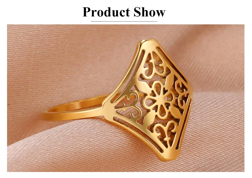 Cazador Stainless Steel Aesthetic Filigree Women's Ring Jewelry Adjustable Rings Birthday Party Wedding Gifts 2026 Wholesae New