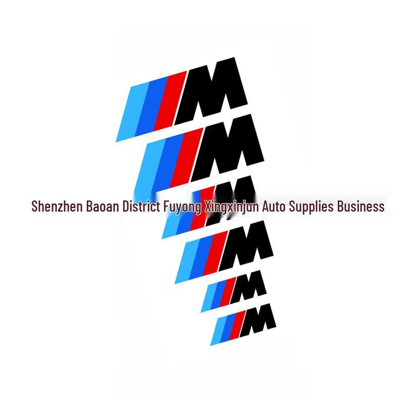 BMW Bremsmodifikations-Bremssattel-Aufkleber: Personalisierte reflektierende, dreifarbige M-Logo, Auto-Dekorationsaufkleber black