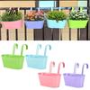 Gartenzaun Dekoration Metall Hängender Pflanzer, Blumentopf mit Drainagelöchern, Abnehmbare Haken, Balkon Pflanzgefäße für Innen Außen