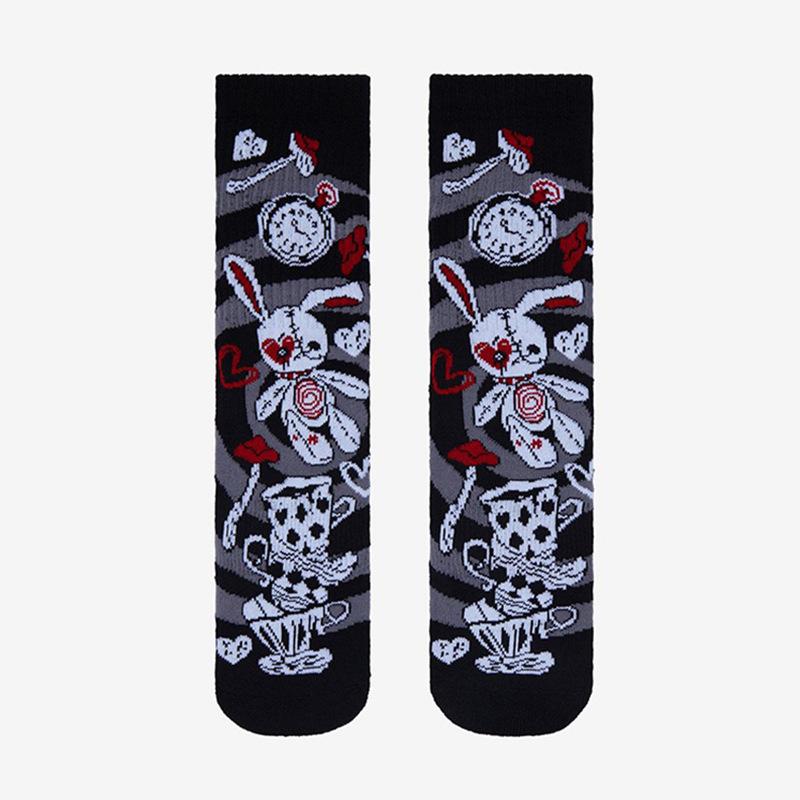 6 Styles Gothic Retro Skull Punk Skeleton Crew Socks Unisex Harajuku Elastic Cotton Women Men Stocking Skateboard Long Socks