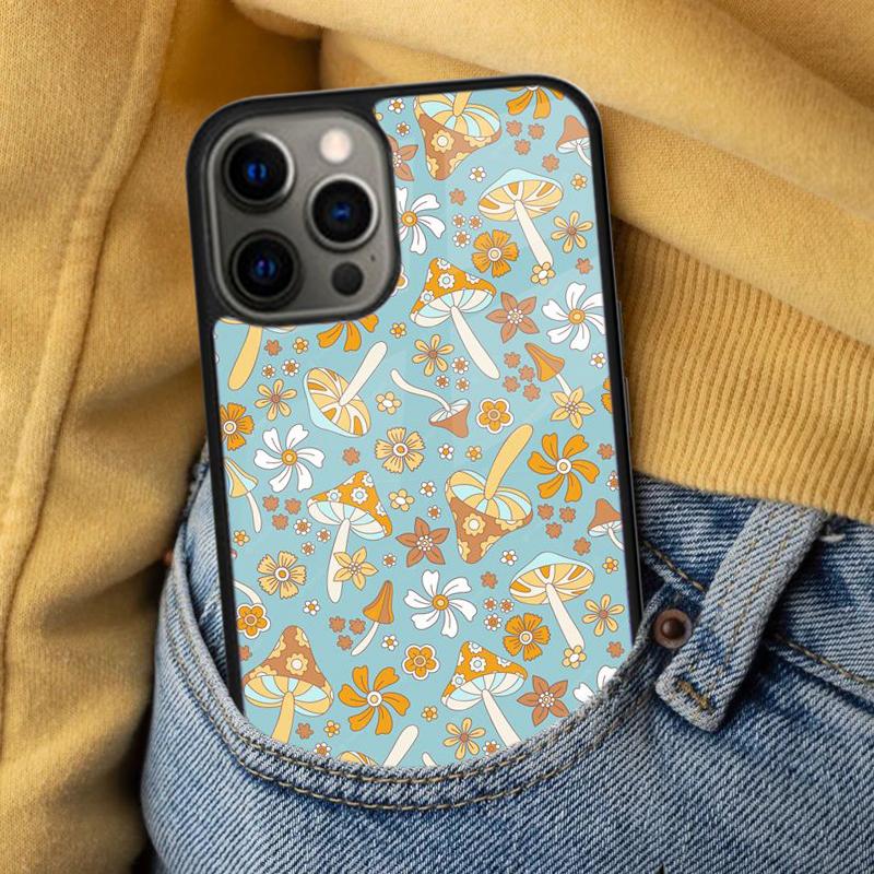 Psychedelic Mushrooms Florals Soft Phone Case for iPhone 17 Air 16e Pro max 15 Pro 13 14 Plus 11 12 MagSafe Magnetic Coque