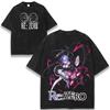 Estate 2026 Vintage Lavato Re Zero Rem Ram Maglietta Anime Unisex Oversize Streetwear Manica Corta Top Casual per Uomo Donna
