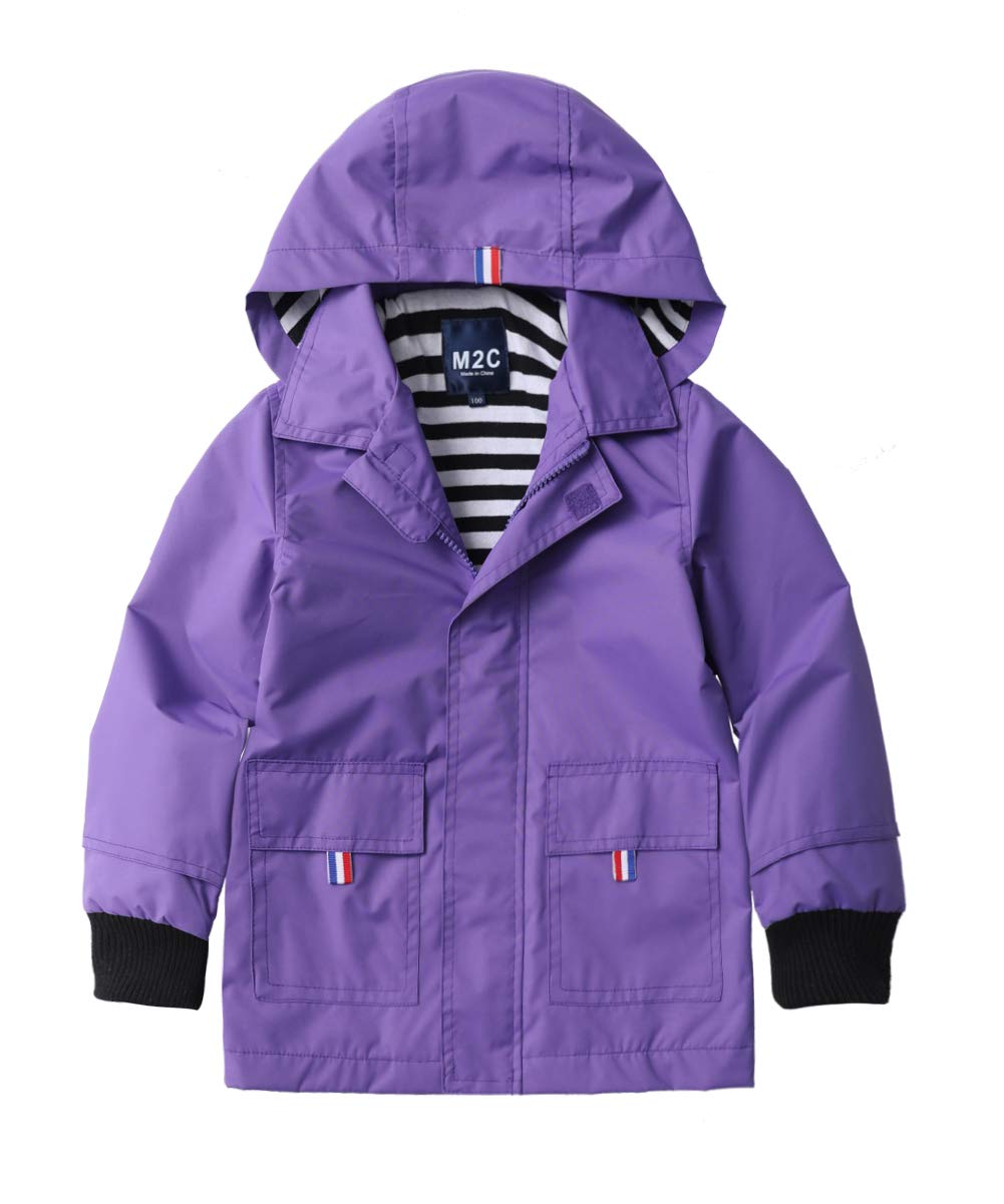 

M2C Куртка-ветровка с капюшоном, удлиненная, размер 110, детская, рукав, водоотталкивающая, повседневная, милая, демисезонная верхняя одежда, фиолетовая, фиолетовый