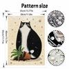 5D DIY Pearl Art Kit Cute Black and White Cat Themed Decor Home Wall Decoration