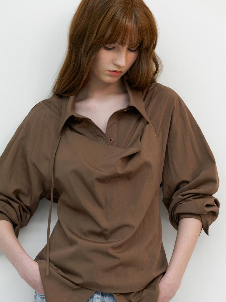 ATELIER NAIN N Halter Sleeveless Layered Blouse (Bl-4404)