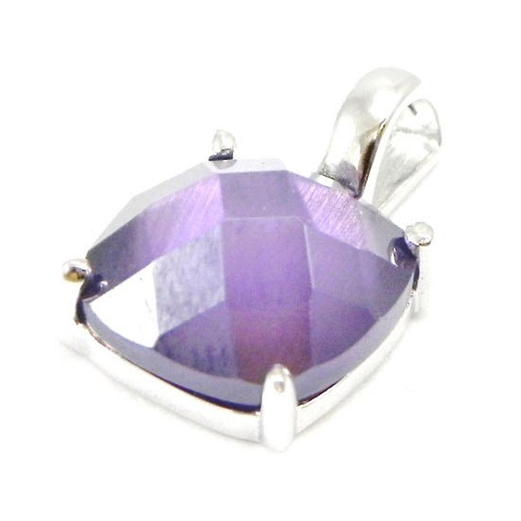Les Trésors De Lily [G5623] - Purple 'Linda' Silver Pendant