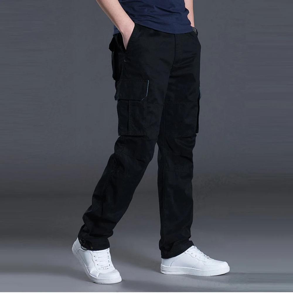 2025 Cotton Multi Flap Pockets Men's Straight Leg Cargo Pants Loose Casual Outdoor Pants Men's Work Pants for Hiking Tactical