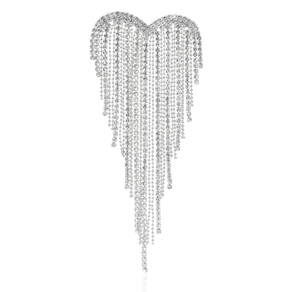Spille alla moda con nappe lucide a forma di cuore per donna, spille da festa casual da revers, accessorio regalo, multicolore disponibile