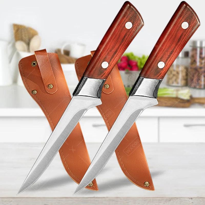 Stainless Steel Professional Hand Forged Fillet Knife Kitchen Knives Boning Knife Bone Meat Fruit Fish Vegetables Chef Knife