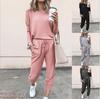 Women's Loose Fit Tracksuit Long Sleeve Pullover Top Drawstring Waist Jogger Pants Casual Two Piece Outfit Set