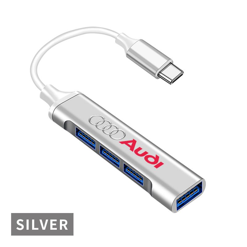 

4 порта USB 3.0 HUB TYPE-C Многопортовый адаптер для автомобиля с высокой скоростью передачи данных для Audi Q2 Q3 TT RS3 RS4 A3 A4 B5 B6 A3 8P 8V 8L A5 A6 C6 C5 A1 A7 A8 audi Type-C