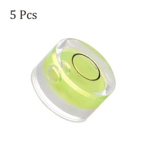 Kozelo 5-Pack Small Round Bubble Levels, 12mm Diameter, 7mm Thick, Mini Round RV Leveling Tool for Travel Trailer Turntable Camera, Lime