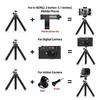 Mini Flexible Octopus Tripod with 360° Ball Head, 1/4" Screw Portable Desktop Stand for GoPro Camera Webcam Smartphone Vlogging