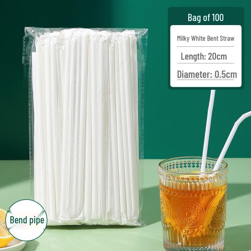 JIAYAN Individually Wrapped Bent Disposable Straws