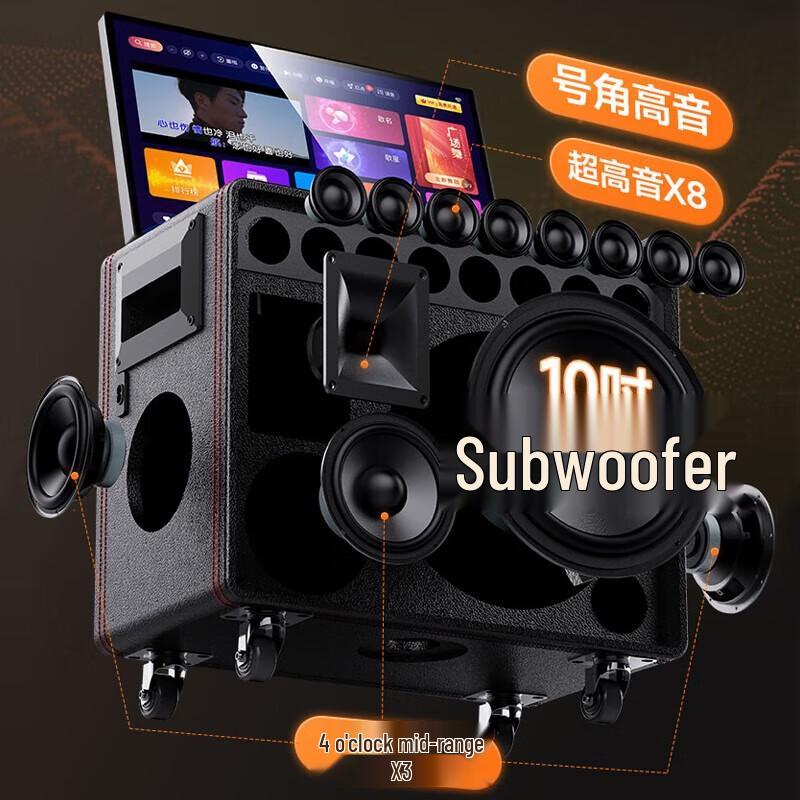 SANSUI Q105 Portable Home KTV Karaoke Jukebox with Display