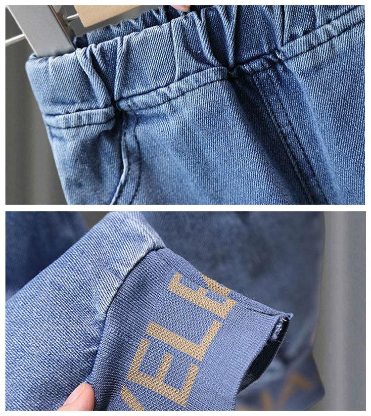 Children's Denim Spring & Autumn Outfit: Fashionable Korean Style Two-Piece Set for Boys & Girls
