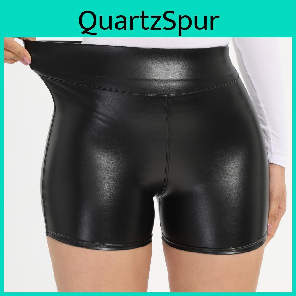 Schwarze Leder Shorts Sexy Pu Skinny Elastisch Hohe Taille Heiße Kurze Hosen Damenbekleidung Kunstleder Goth Leggings Sommer