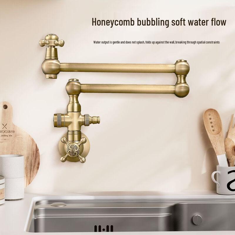 Handun Antique Style Ret retractable Folding Kitchen Faucet