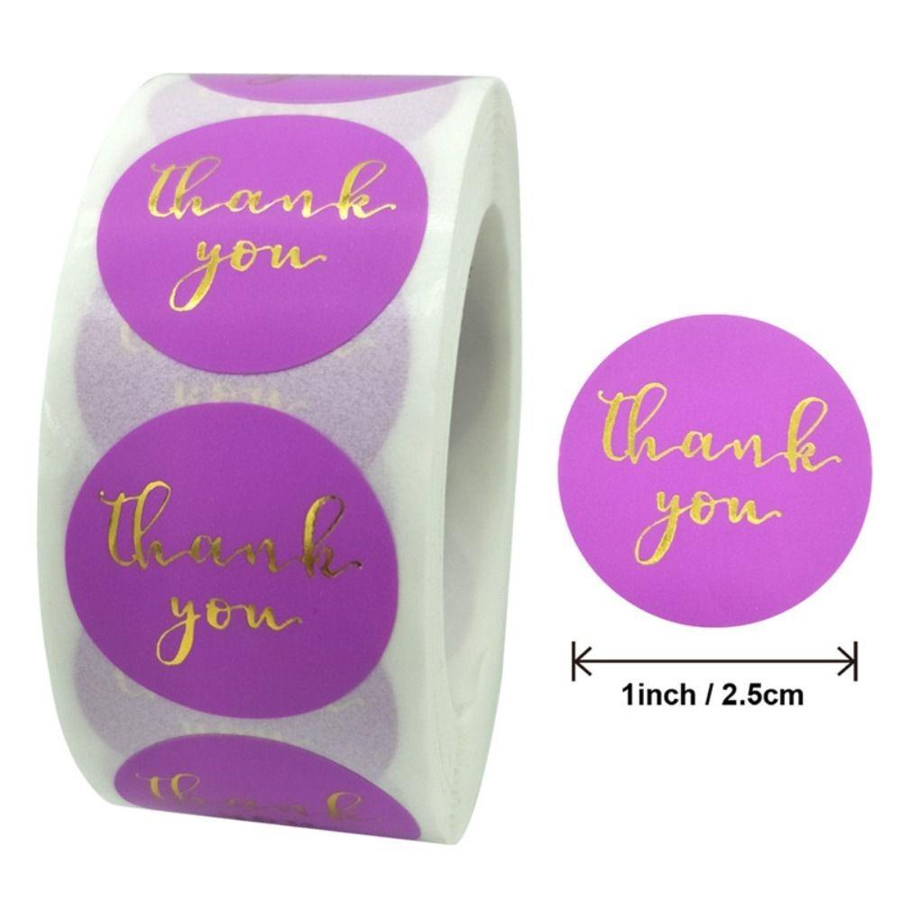 500 Pcs Purple Label Stickers Round Label Roll Self-Adhesive Stickers  Birthdays