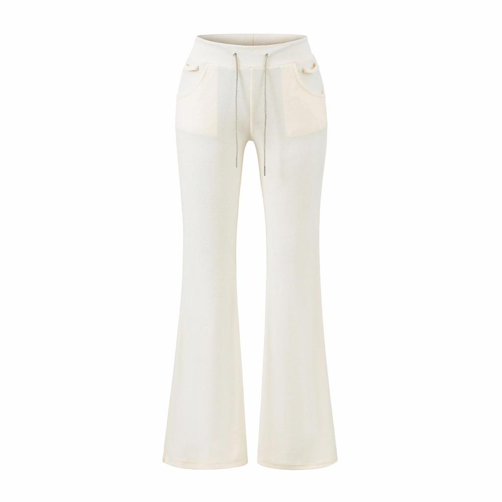 Spring 2026 Women's Diamond Chain Hooded Cardigan & Flare Pants Set