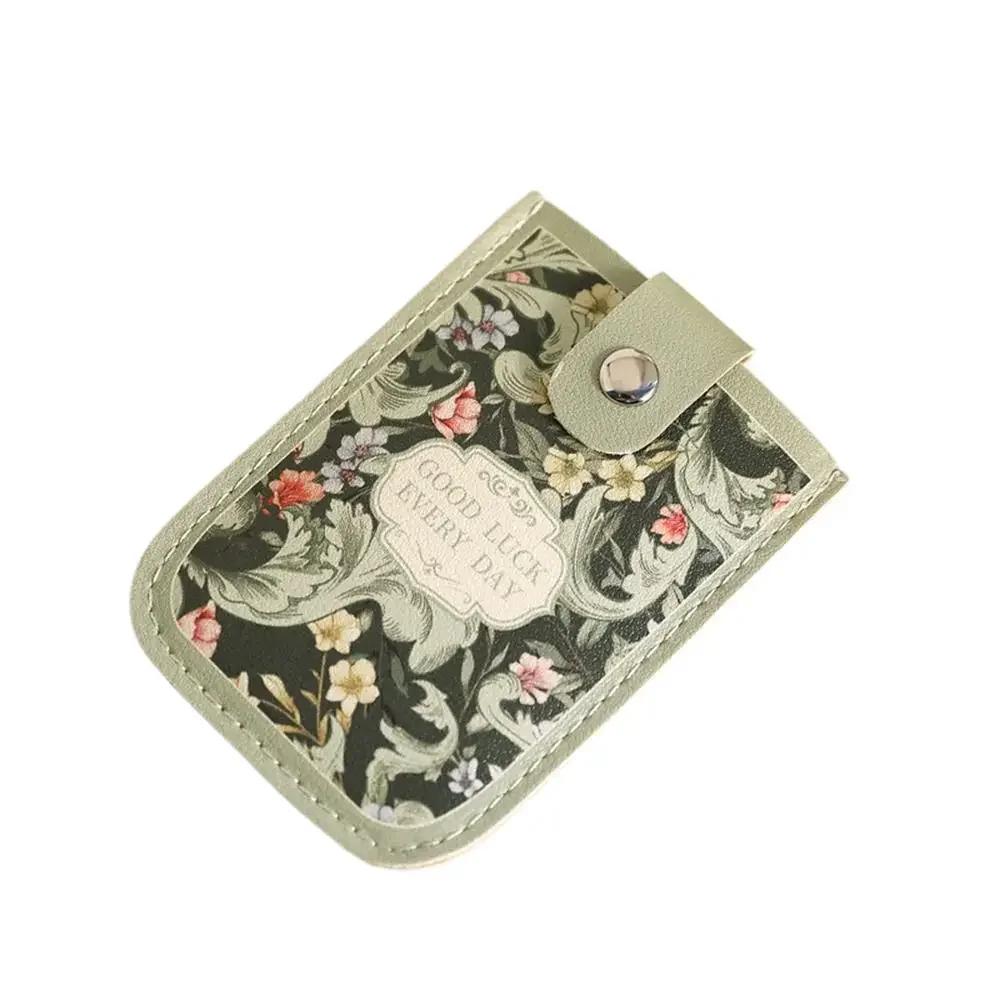 Laminated Concealed Mini Card Wallet Pull-out Type ID Card Holder 5 Card Pockets PU Leather Business Card Case