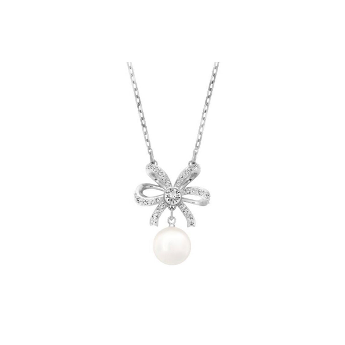 

Swarovski Dora Bow Imitation Pearl Necklace Women necklace 5169248 Box (Random Color),F,White