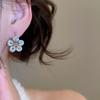 Korean Sweet Zirconia Double-Sided Floral Earrings - Luxury, High-End, Fashionable Jewelry for Women