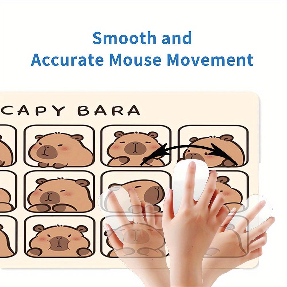 Large Multi-Size Non-Slip Rubber Base Capybara, Cute, Expressions Mouse Pad, Stitched Edges Keyboard Desk Mat for School, Office, Home, Gift