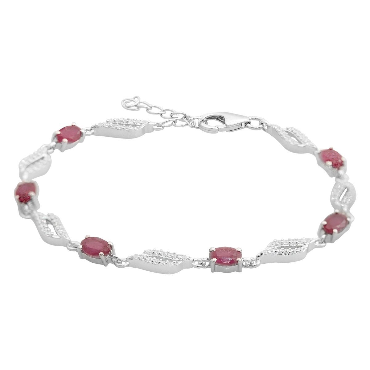

Срібний браслет із натуральним рубіном, вага виробу 6,45 гр (2166801) 17-20cm