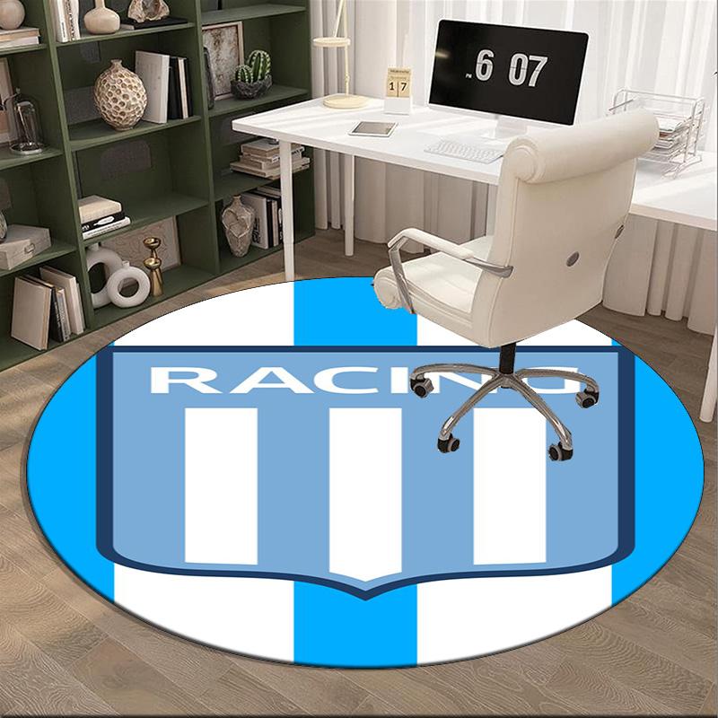 Racing Team Emblem Round Rug for Livingroom,Bedroom, Palyroom, Chair Rug, Area rug, Circle Carpet, Large Size Fan Christmas gift