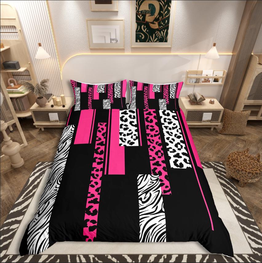 Comforter Homewish Leopard Print Abstract Wildlife Print For Teens Bedding Setchic Flower Rose Decor