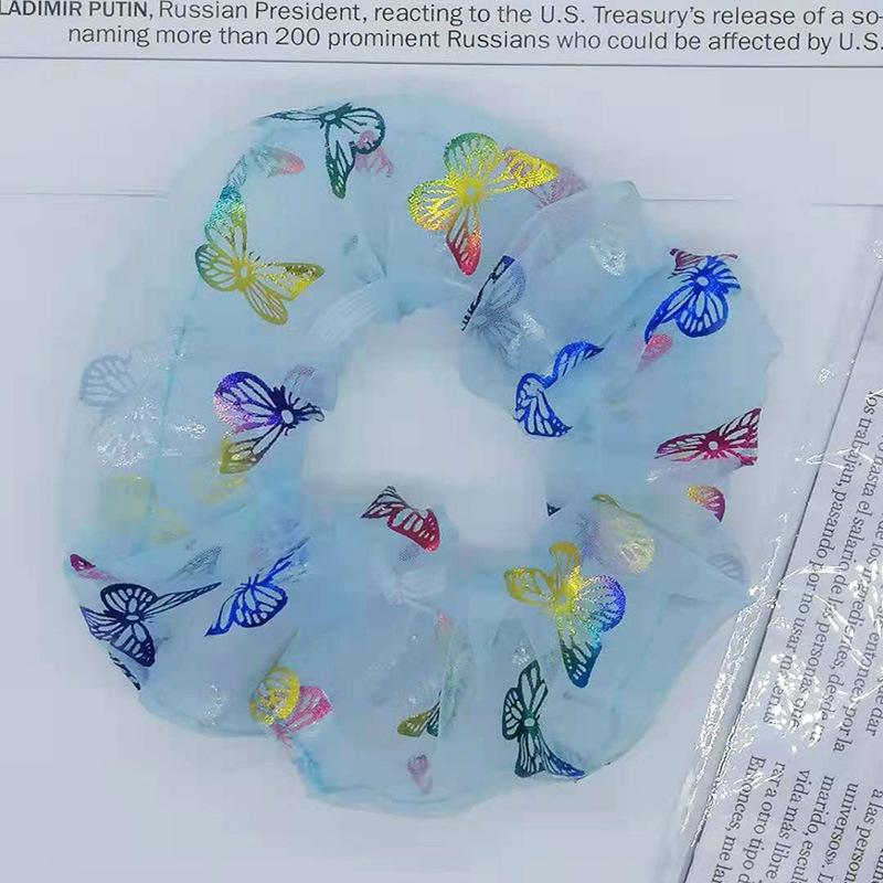 Korean Summer Butterfly Mesh Scrunchie - Sweet Style Hair Tie for Sports