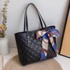 All-Match PU Leather Tote Handbag Silk Ribbon Multifunction Crossbody Bag Zipper Korean Style Bow Shoulder Bag Women Luxury Chic