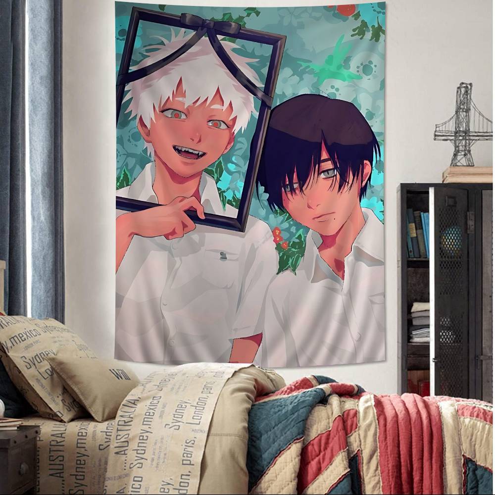 Beliebte Anime BL The Summer Hikaru Died Chart Wandteppich Edgy Ästhetik Trendige Zimmerdekoration für Anime Moderne Kunstfans