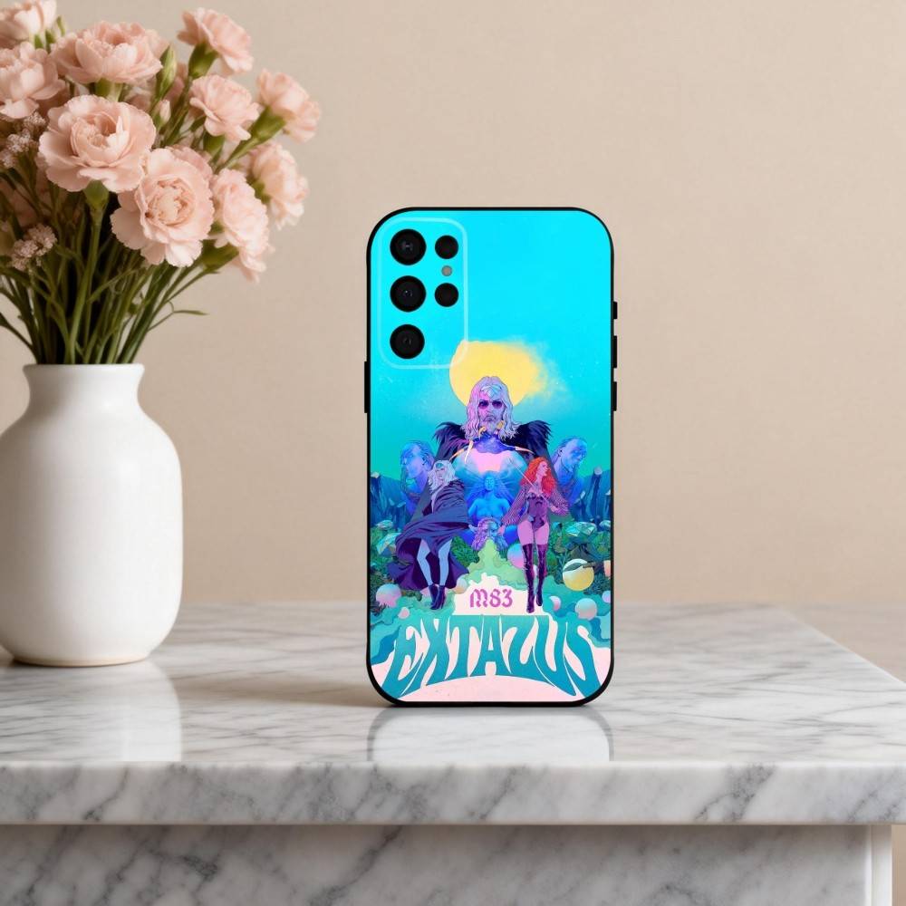 Electric Rock M-M83 Band Phone Case For Samsung S25,S24,S21,S22,S23,S30,Ultra,S20,Plus,Others Soft Black Cover