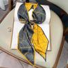 Thin and Narrow Long Silk Scarf Imitation Silk Versatile Decorative Scarf Fashionable Pointed Corner Headband Strap Streamer Striped Silk Scarf