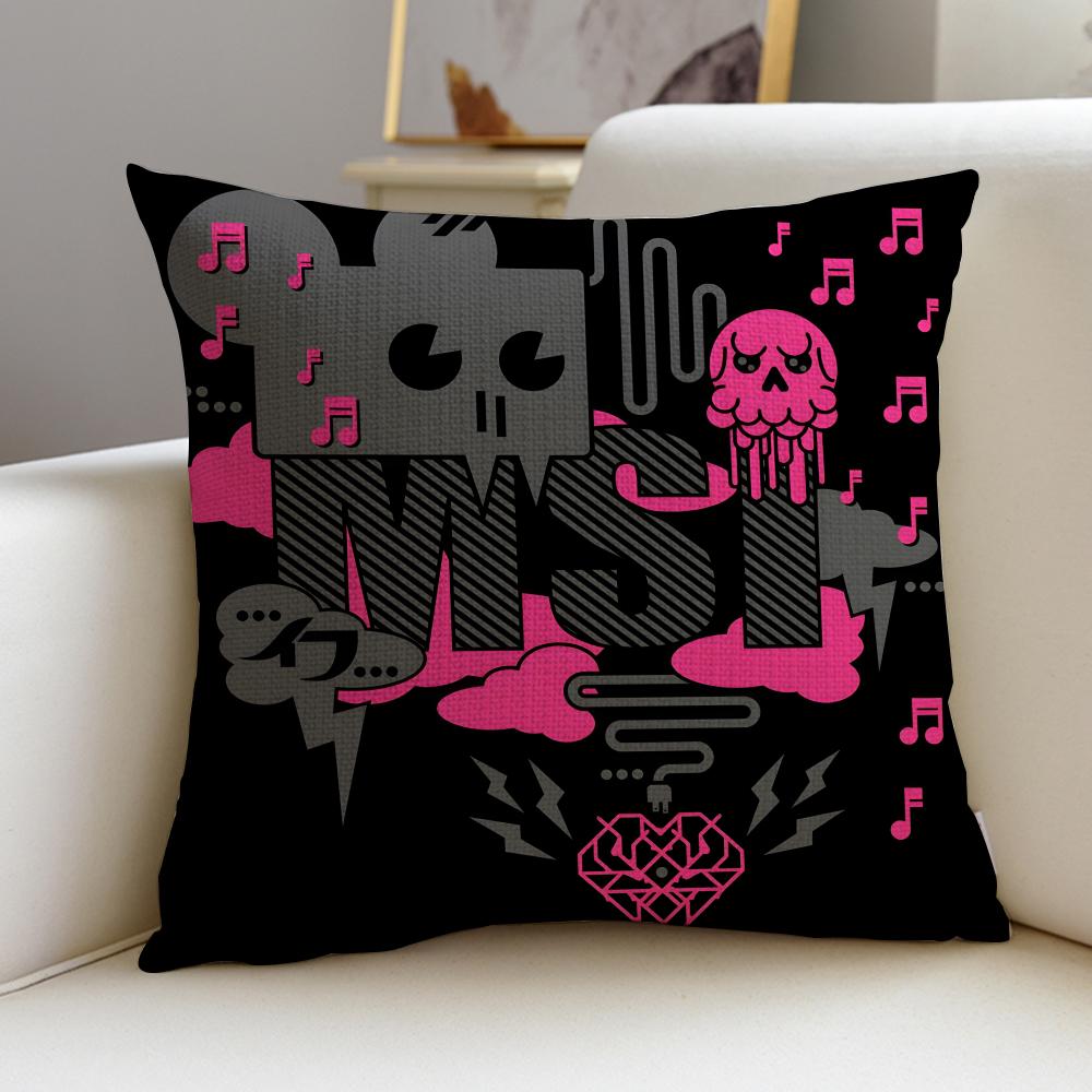 Edgy Mindless Self IndulgenceS Cushion Cover Breathable and Skin Friendly Linen Pillowcase Square Removable and Washable Cushion