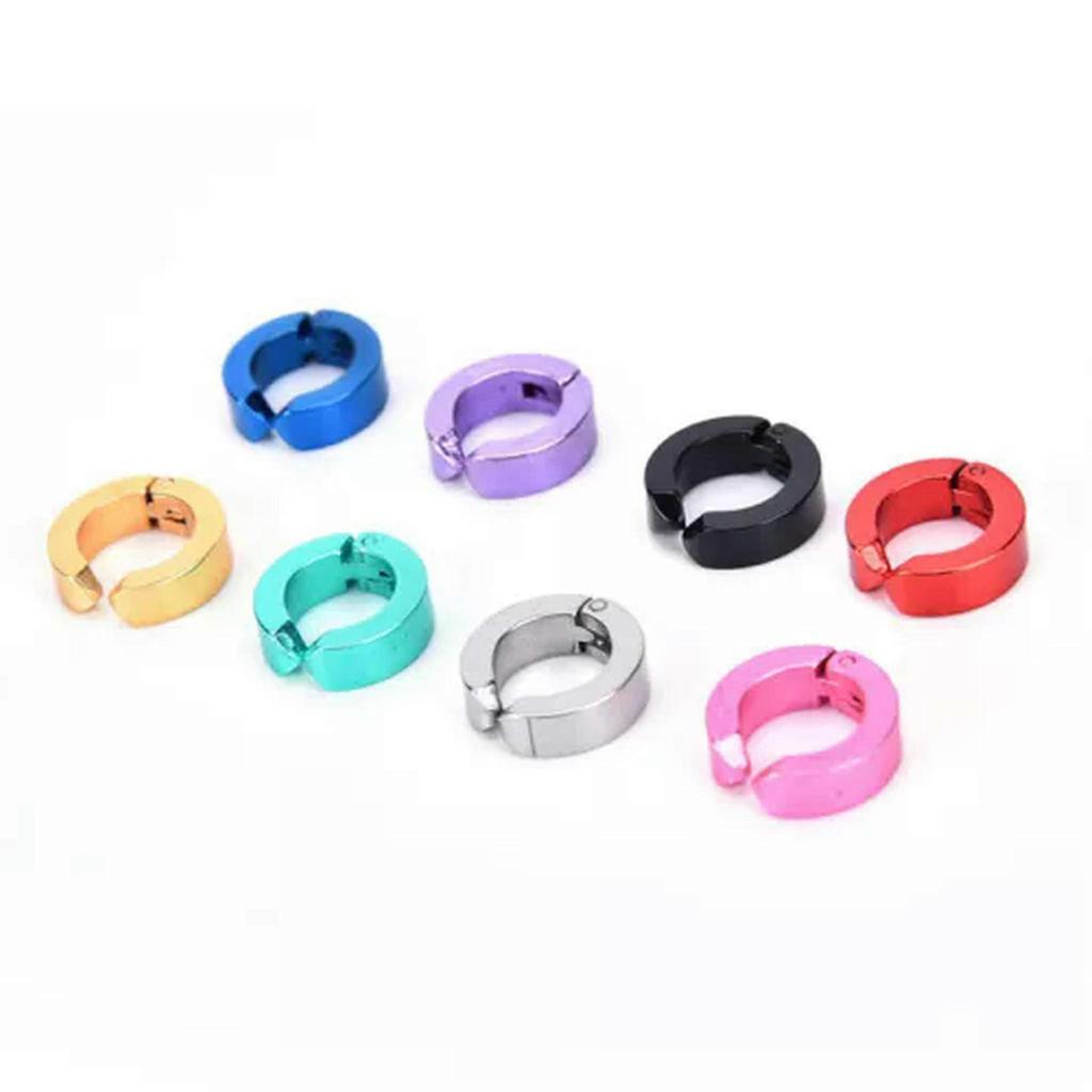 RSAMD Man Titanium Steel Ear Clip Without Pierced EarsBuckle Women Earring Y~NA-Blue