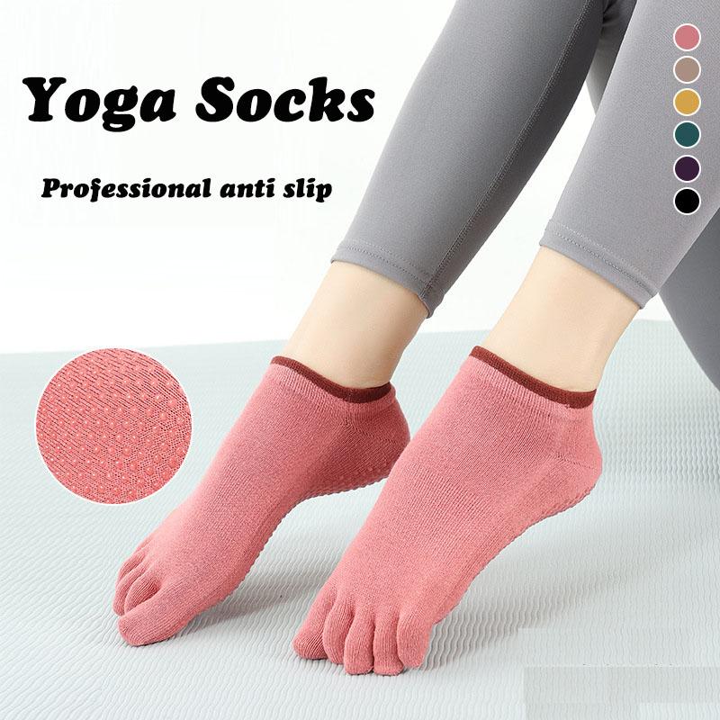 Women Yoga Socks Five Finger Toe Fitness Aerobics Dance Socks Silicone Anti Slip Pilates for ChildrenBeginner Active Ankle Sock