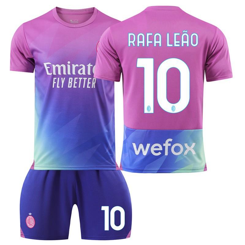 AC Milan 2 Set Maglia da Trasferta N.. 9 Giroud No. 10 Leone No. 11 Pulisic No. 19 Uniformi da Calcio Olimpiche Edizione per Fan