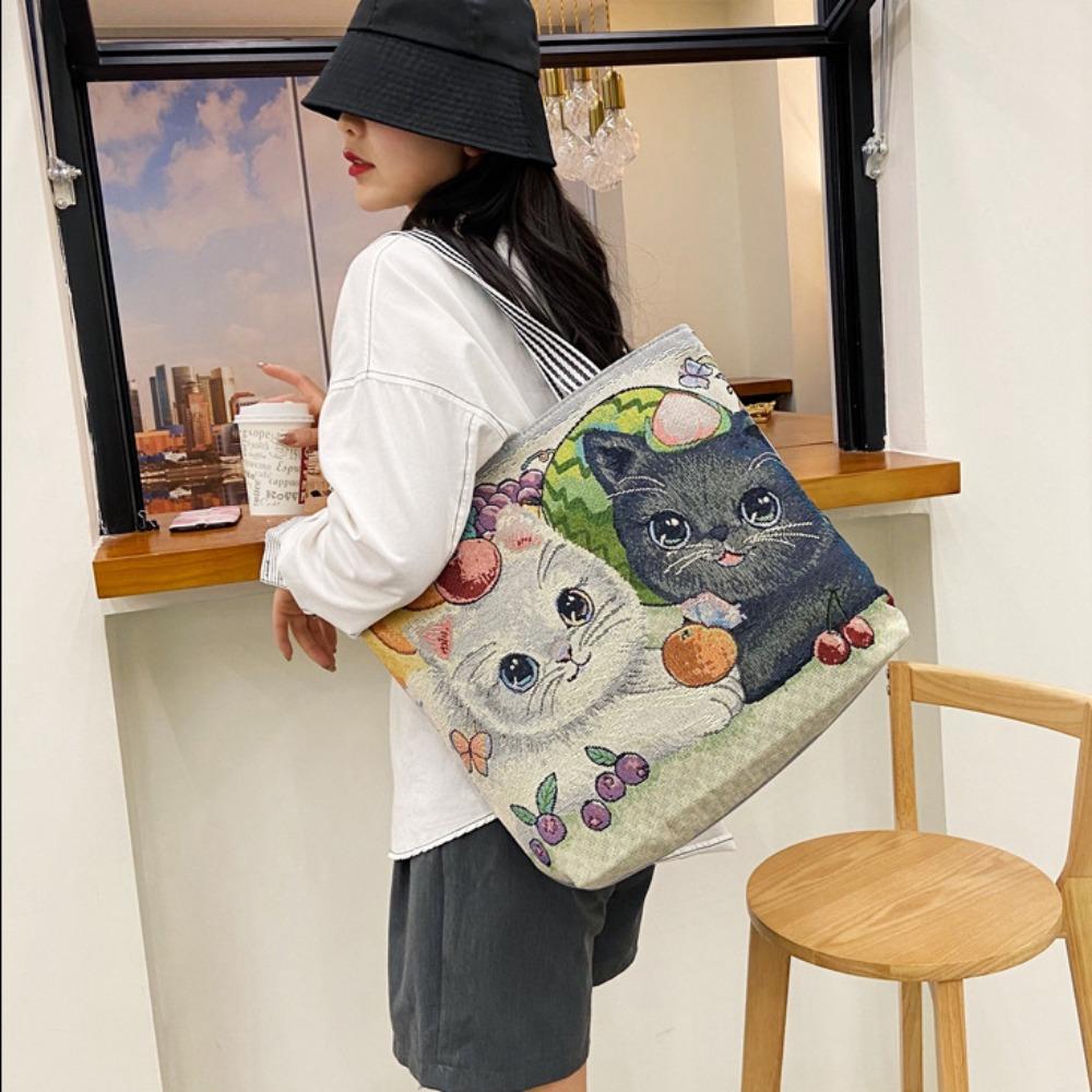 Embroidery Handbag Large Capacity Underarm Bag Fashion Tote Bags