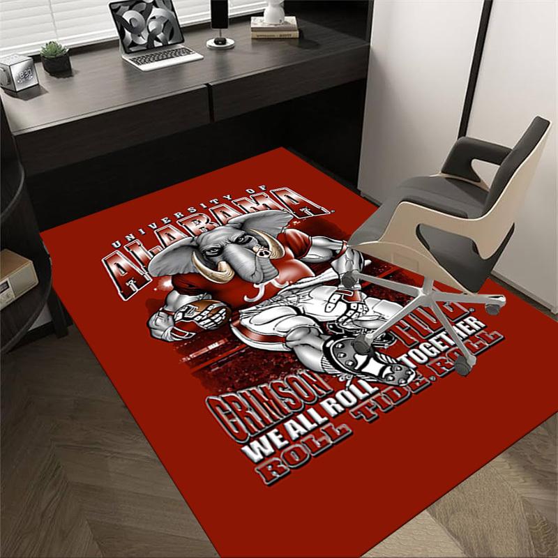 

1PC University_of_Alabama Non-Slip Floor Carpet Compatible for Office&Living Room&Bedroom&Dining room - Flat- Soft & Pattern, Vibrant Colors-W229 60cm by 90cm