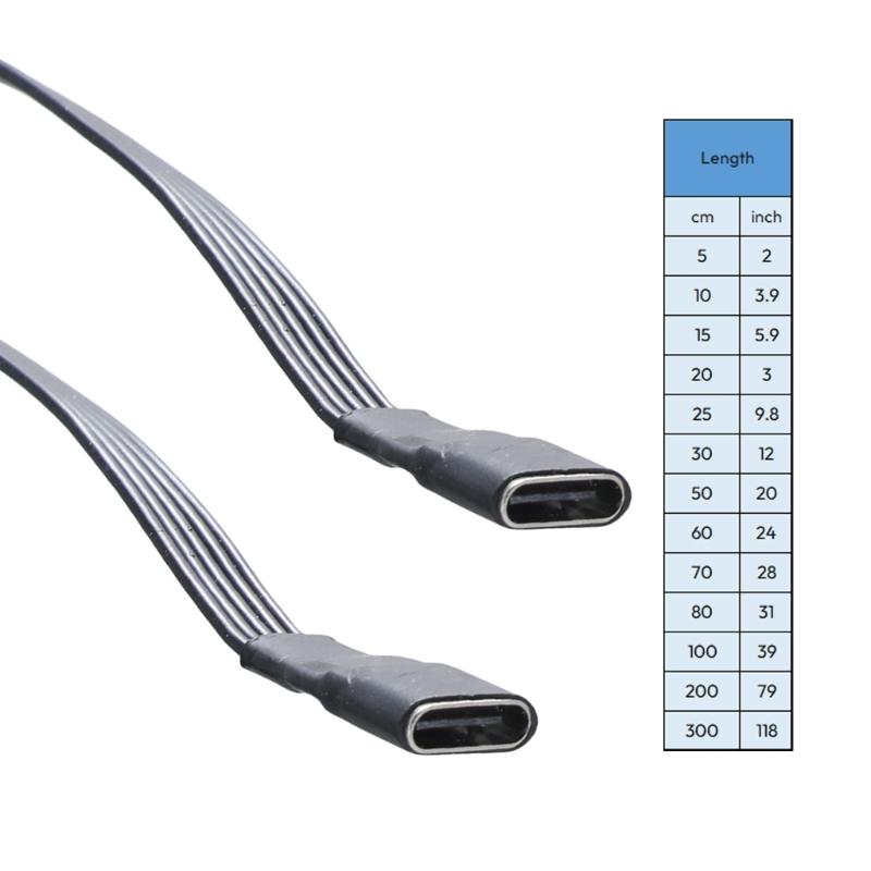 High Efficiency USB C Flat Cable Type C To Type C Female 18W Charging Data Extension Cord for Consumer Electronics