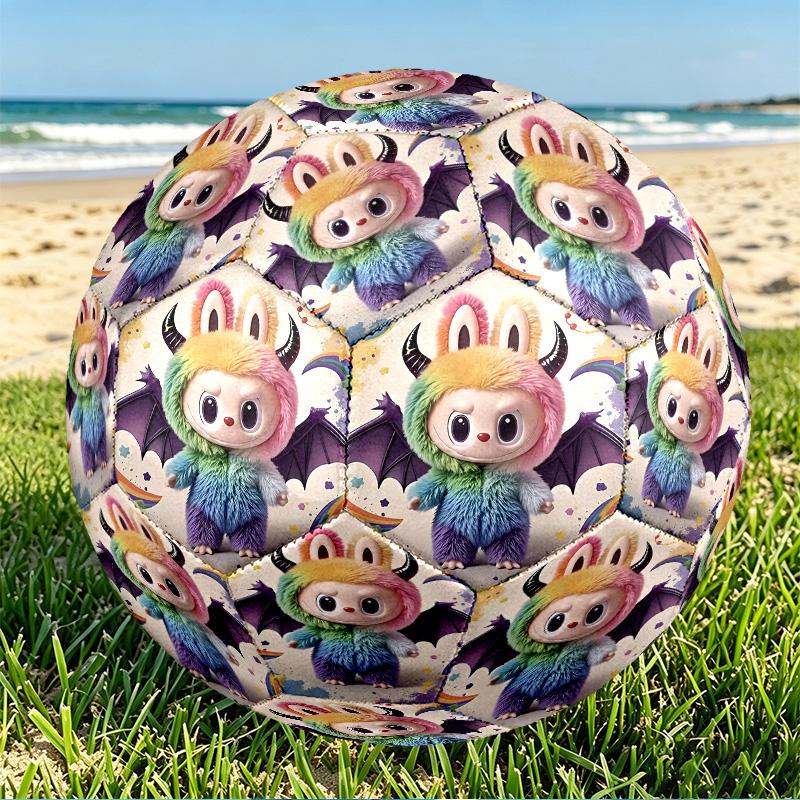 Labubu Print Size 5 Soccer Ball, PU Wear Resistant Football for Match Training and Daily Practice, Birthday Gift for Soccer Fans