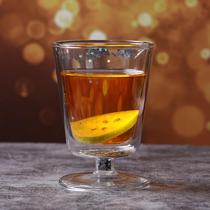 

Shangqi Double-Layer Glitter Star Glass Cup