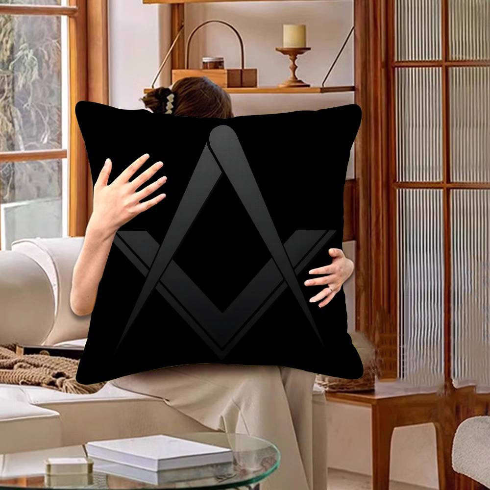 Masonic Lodge Freemasonry Logo Cushion Cover Polyester Sofa Cushions Decorative Throw Pillows Home Decoration Pillowcover