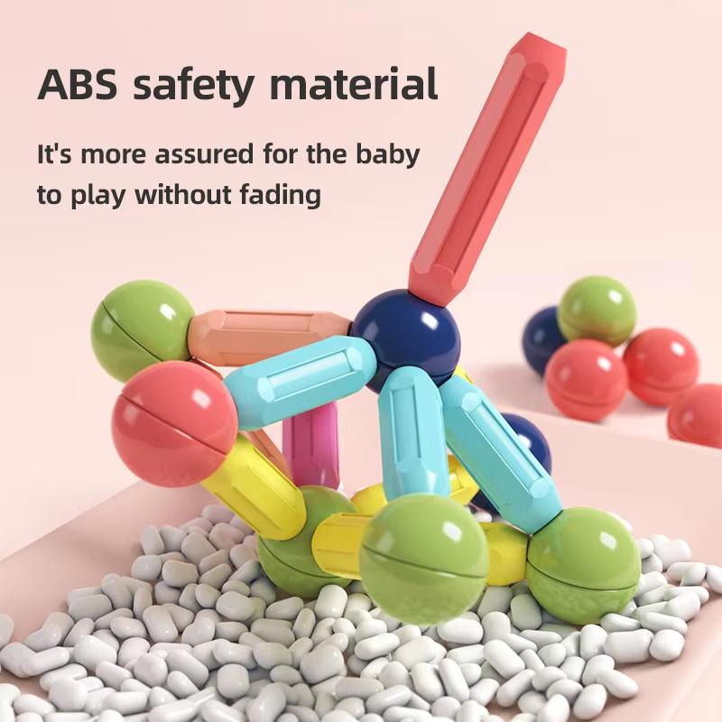 Colorful Magnetic Building Blocks Set Children's 3D STEM Educational Toy Safe ABS Material Fun Stacking Toy Preschooler Gift