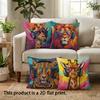 1/4pcs Colorful Animal Head Pillows with Sunglasses and Headphones Sofa Cushion Cover Home Bedroom decoration,2D Flat Printing